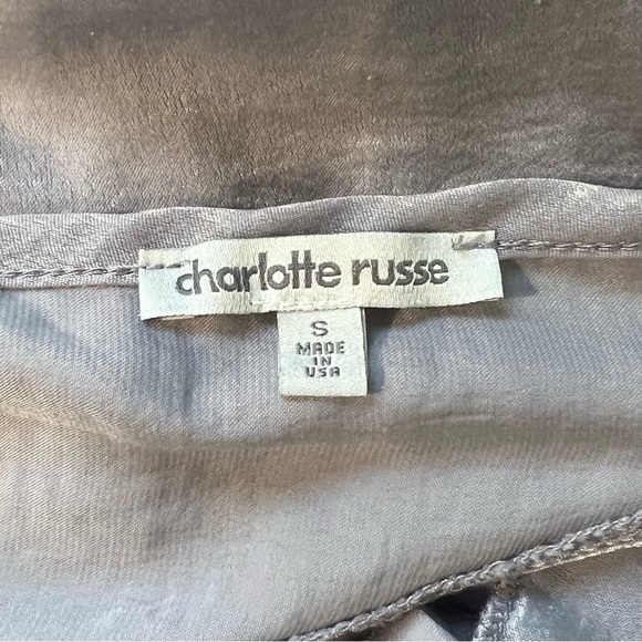 Charlotte Russe SM Silver Gray Shimmer Fringe Halter Neck Cold Shoulder Romper - Picture 6 of 7